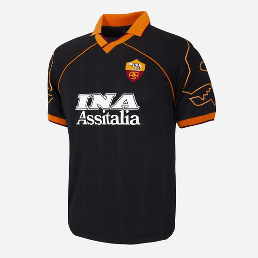 Copa AS Roma Retro Football Shirt Jersey officieel zwart oranje retro voetbalshirt heren Kickoff Antwerpen de voetbalshop van Antwerpen