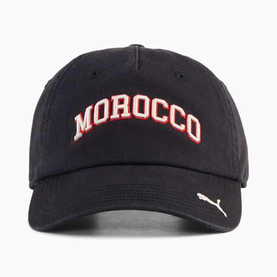 Puma FRMF Marokko Culture Cap met officieel bondsembleem van de Marokkaanse voetbalbond, verkrijgbaar bij voetbalshop Kickoff Antwerpen.