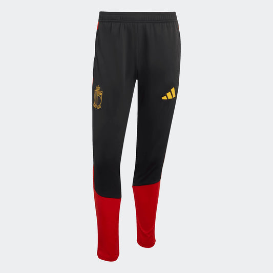 Adidas RBFA België Training Pant Rode Duivels officiële WK 2026 collectie zwart met gele strepen. kickoff antwerpen voetbalshop