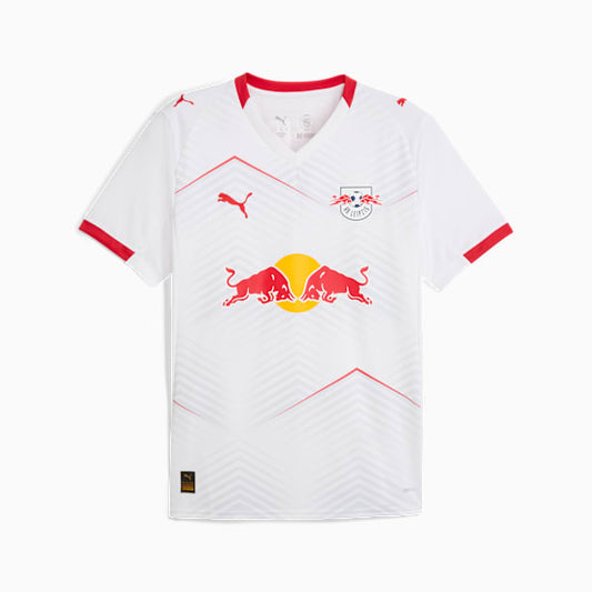 Puma RB Leipzig Home Jersey 2025/2026 - Wit met rode accenten en chevronpatroon