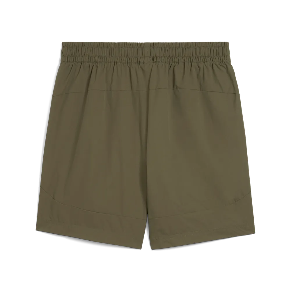 PUMA Manchester City PUMATECH Relaxed Woven Shorts 2025 2026. Groen en licht blauw Man City voetbalshorts. Te koop bij Kickoff Antwerpen voetbalshop