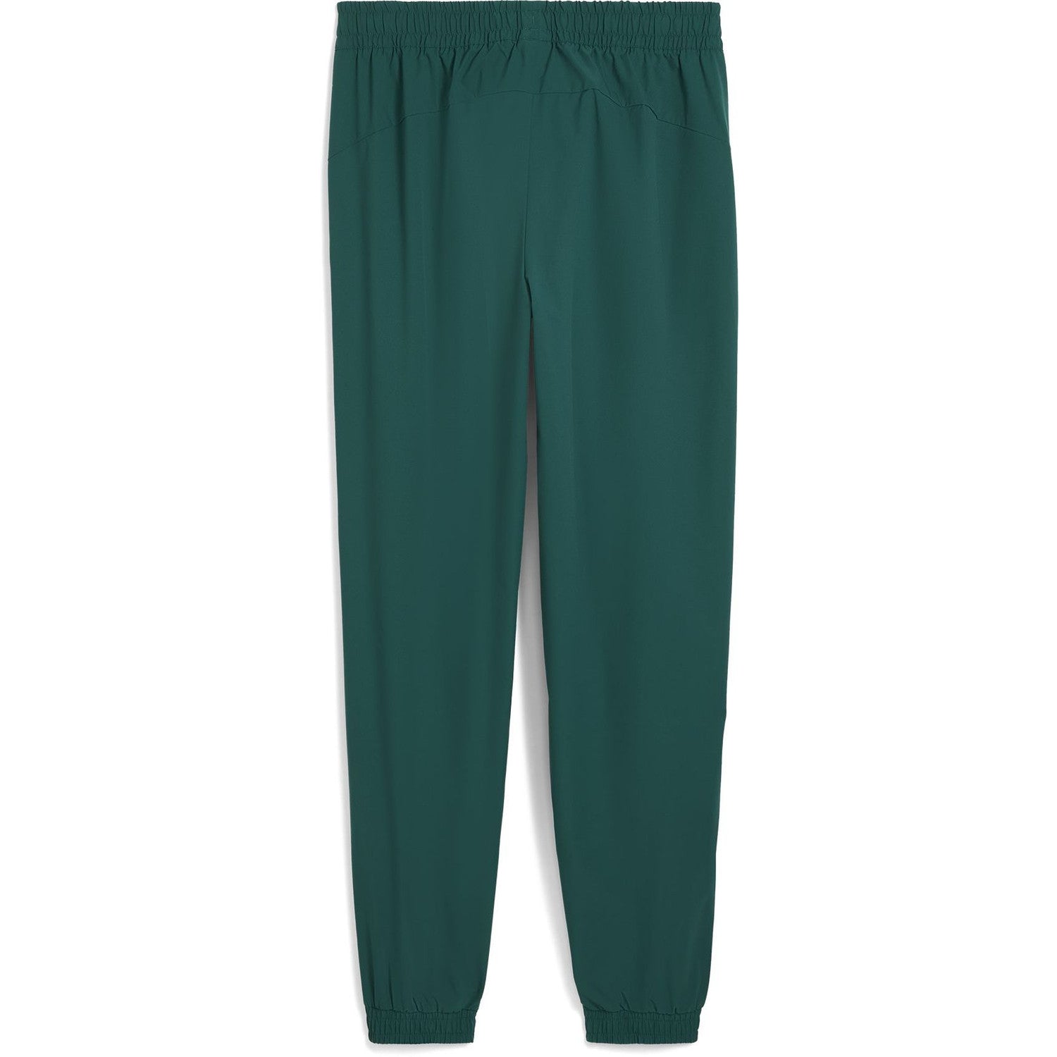 PUMA MANCHESTER CITY PUMATECH WOVEN PANTS 2025 2026 groen trainingsbroek met lichtblauw detail en clublogo van Manchester City op licht blauw achtergrond Kickoff Antwerpen voetbalshop football store