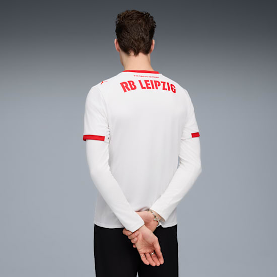 Puma RB Leipzig Home Jersey 2025/2026 - Wit met rode accenten en chevronpatroon
