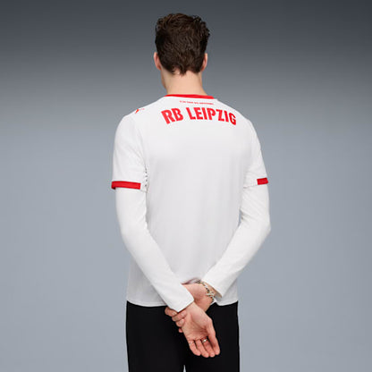 Puma RB Leipzig Home Jersey 2025/2026 - Wit met rode accenten en chevronpatroon