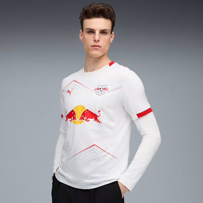 Puma RB Leipzig Home Jersey 2025/2026 - Wit met rode accenten en chevronpatroon