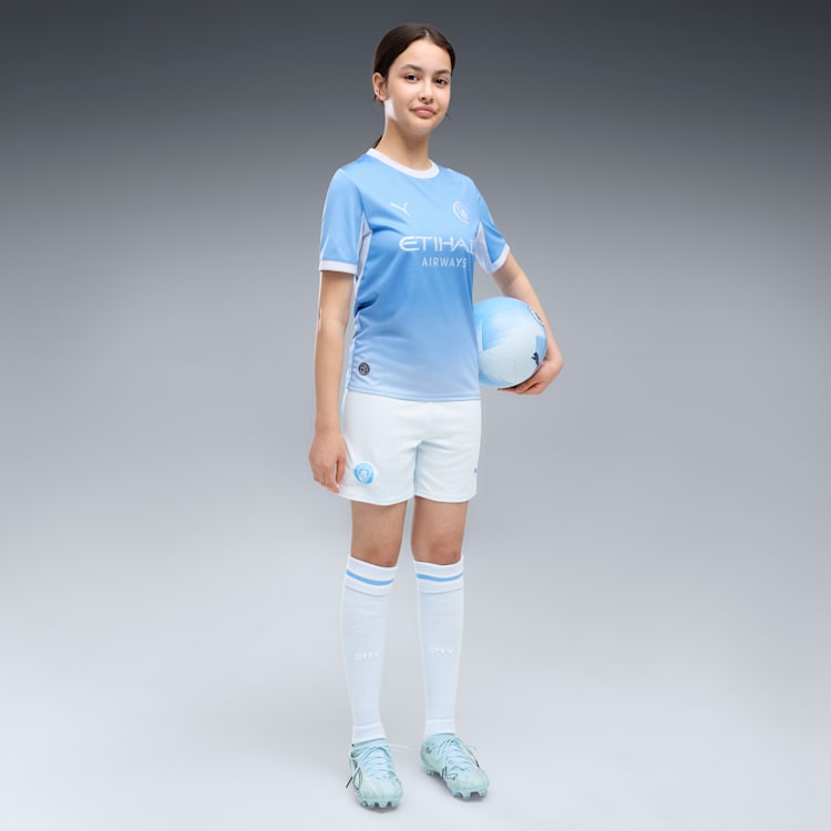 Puma Manchester City Home Short junior kids korte voetbalbroek wit Kickoff Antwerpen de voetbalshop van Antwerpen