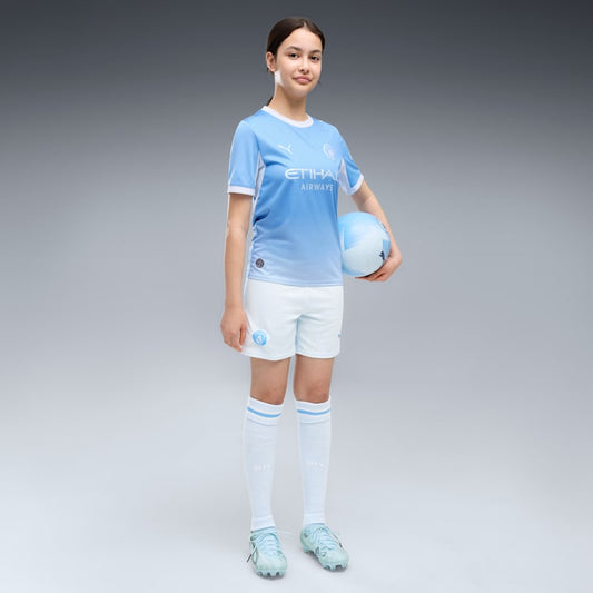 Puma Manchester City Home Short junior kids korte voetbalbroek wit Kickoff Antwerpen de voetbalshop van Antwerpen