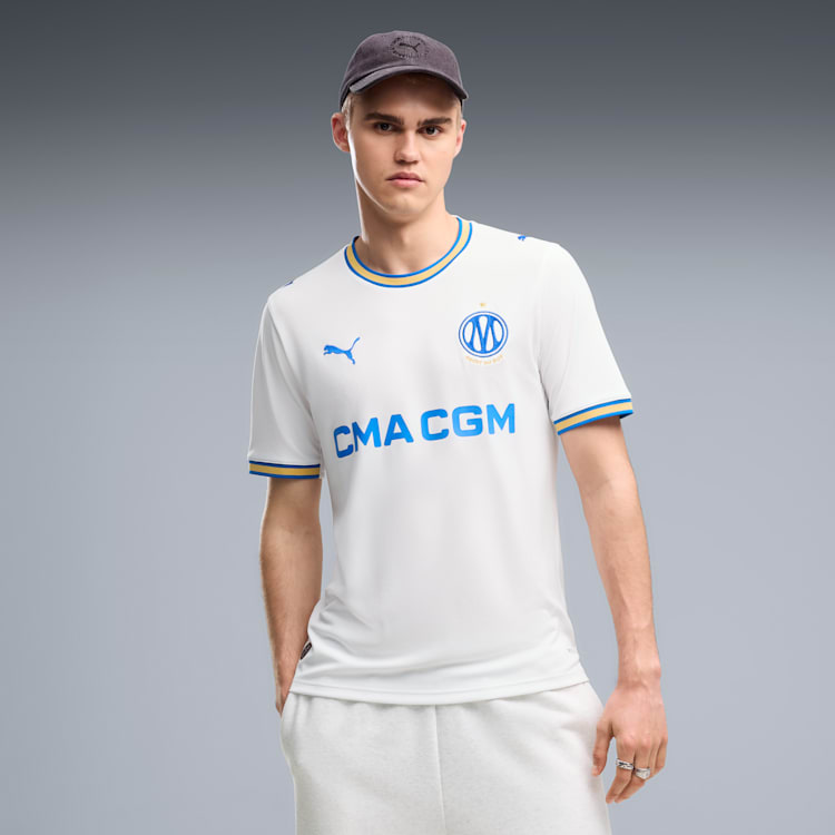 Puma Olympique de Marseille Home Jersey 2026-2027 officieel thuisshirt wit hemelsblauw heren Kickoff Antwerpen de voetbalshop van Antwerpen