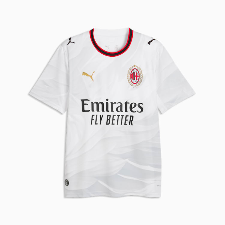 AC Milan uittenue voetbalshirt 2026 2027 heren met officiële clubdetails op model Kickoff Antwerpen