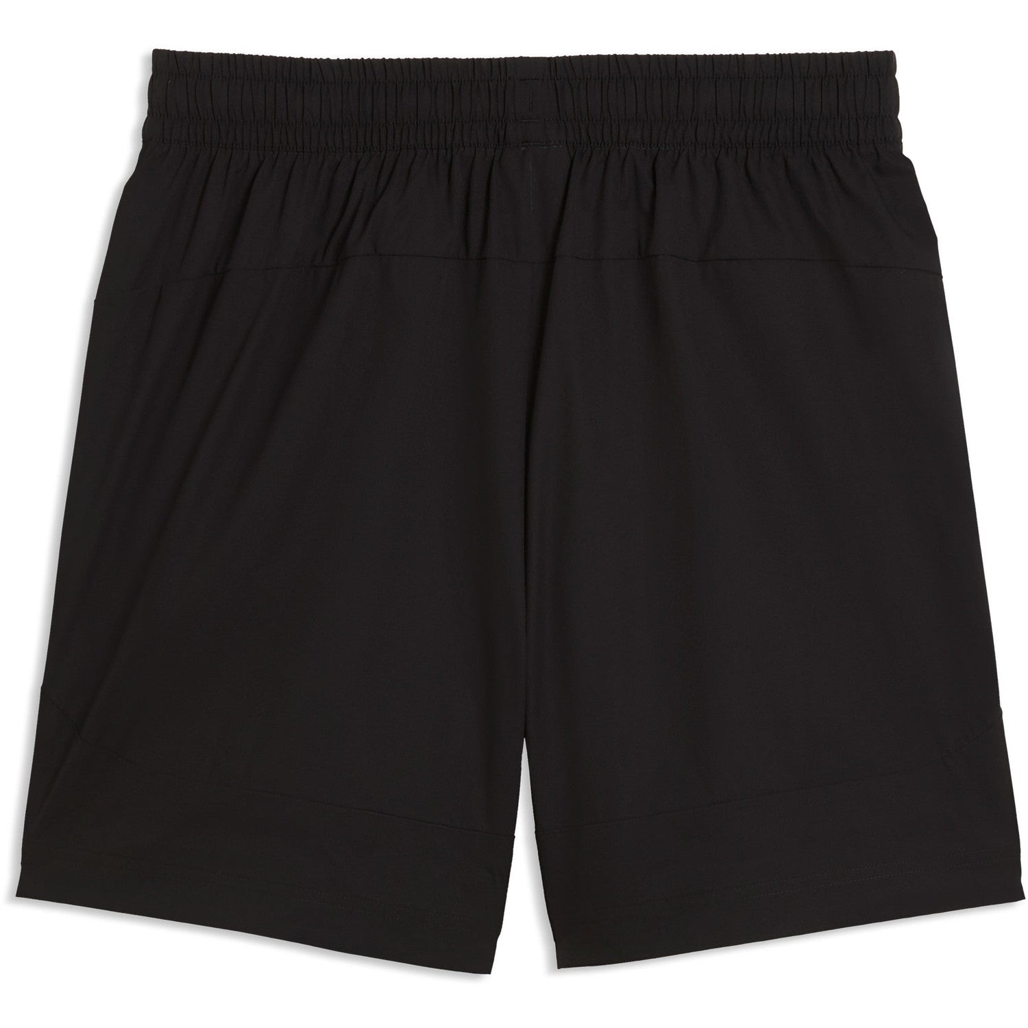 Volledig zwart Puma FRMF Marokko Pumatech woven relaxed woven short 2026-2028 met zak en bondsembleem, verkrijgbaar bij Kickoff Antwerpen dé voetbalshop van stad.