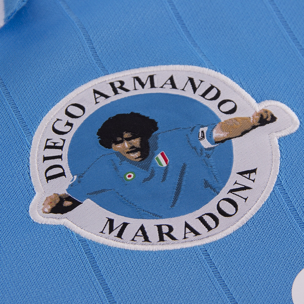 Copa SSC Napoli Maradona Retro Jersey officieel pluisje voetbalshirt blauw Kickoff Antwerpen de voetbalshop van Antwerpen