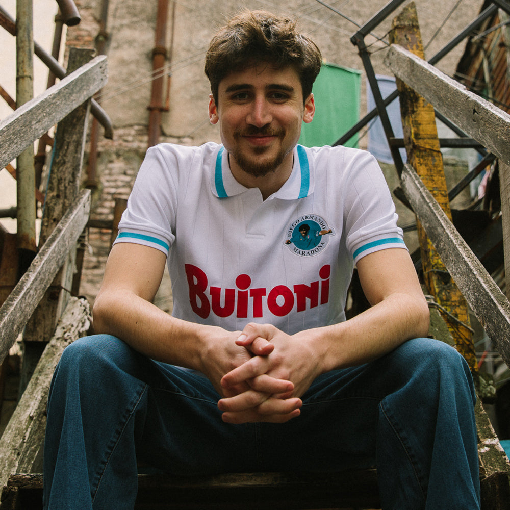 Copa SSC Napoli Maradona Retro Jersey officieel pluisje voetbalshirt wit Kickoff Antwerpen de voetbalshop van Antwerpen