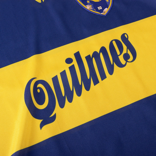 COPA Boca Juniors Maradona 1995 retro jersey blauw geel verkrijgbaar bij Kickoff Antwerpen de voetbalshop van Antwerpen
