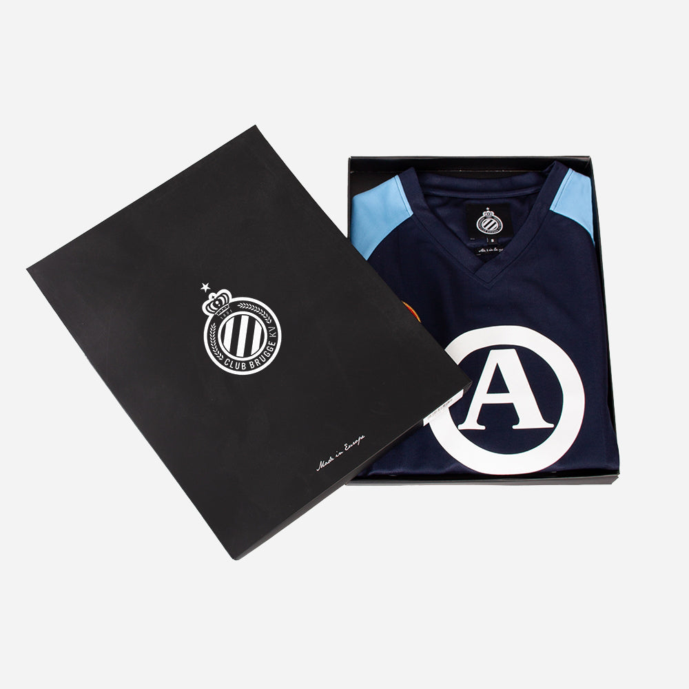 Copa Club Brugge Retro Football Shirt Jersey officieel blauw zwart retro voetbalshirt heren Kickoff Antwerpen de voetbalshop van Antwerpen