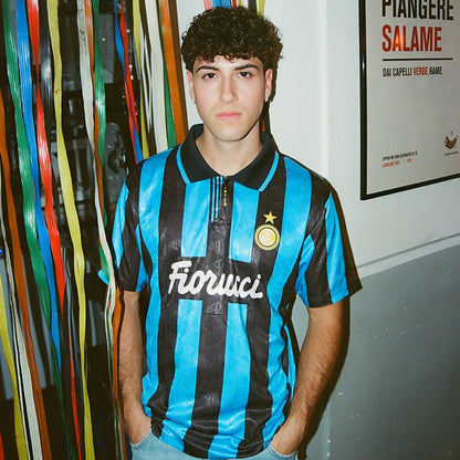 COPA Inter Milan Bergkamp 1993 1994 retro shirt blauw zwart verkrijgbaar bij Kickoff Antwerpen de voetbalshop van Antwerpen