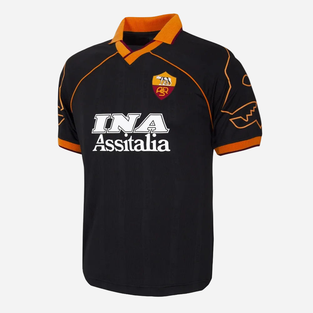 Copa AS Roma Retro Football Shirt Jersey officieel zwart oranje retro voetbalshirt heren Kickoff Antwerpen de voetbalshop van Antwerpen