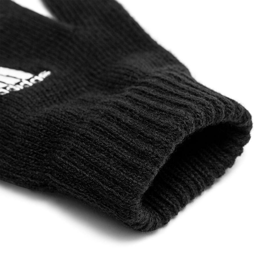 ADIDAS TIRO handschoenen geweven stof zwart close-up. Essentiële accessoire voor voetbaltraining, nu in de Voetbalshop Kickoff Antwerpen