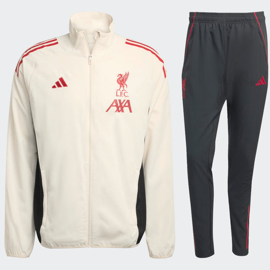 Adidas  Liverpool  Presentatie Trainingspak beige Kickoff Antwerpen