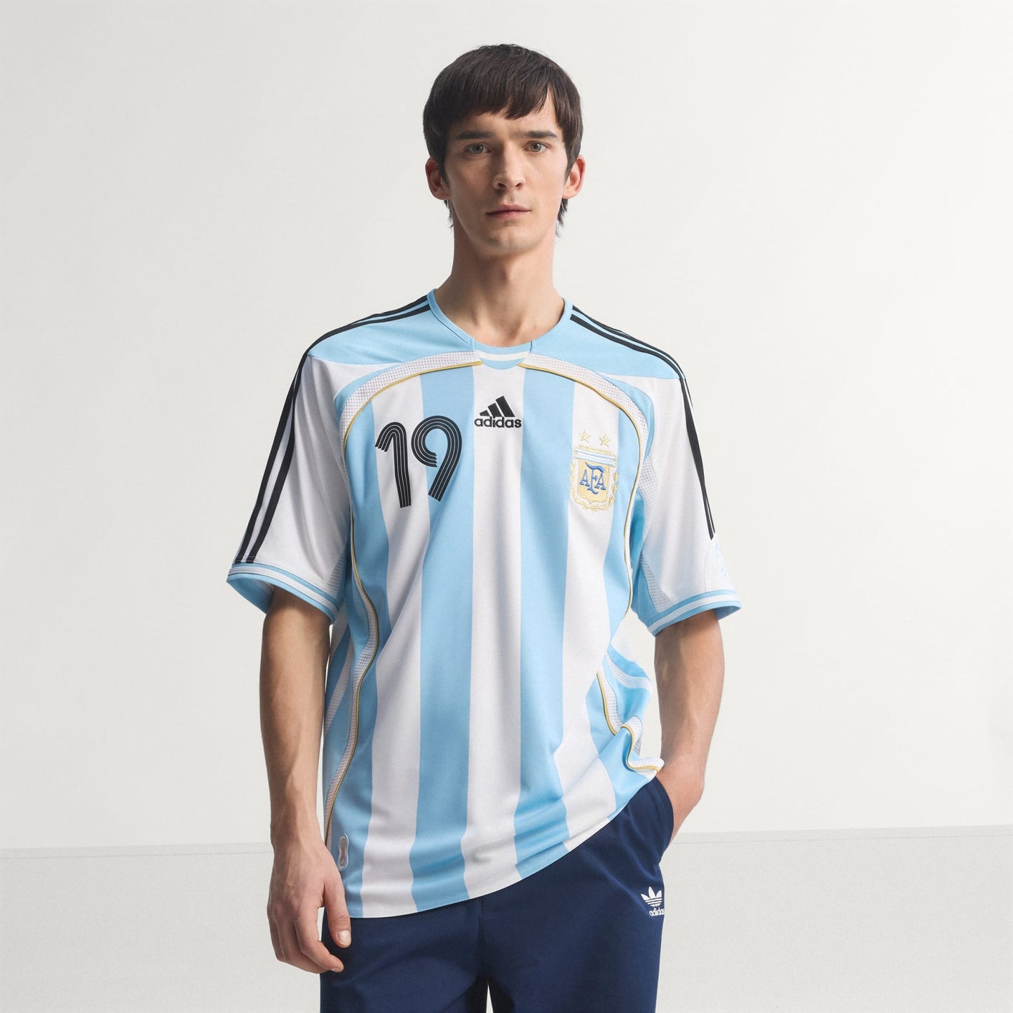 Adidas AFA Argentinie Messi Home Jersey 2006 Retro Football Shirt hemelsblauw wit officieel retro voetbalshirt heren Kickoff Antwerpen de voetbalshop van Antwerpen
