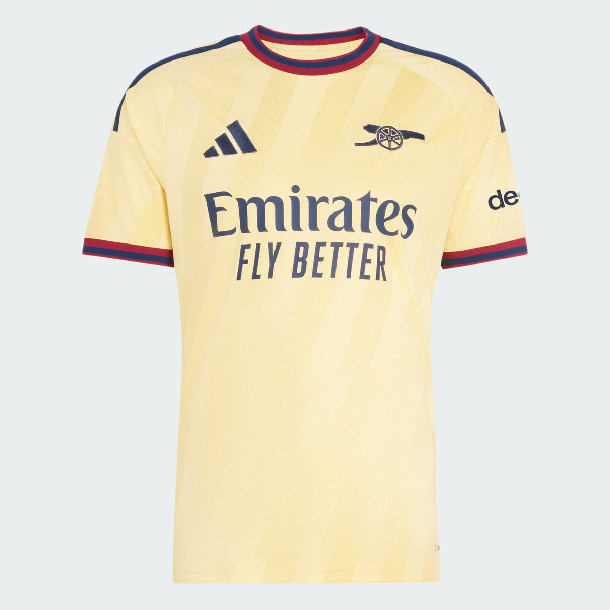 Adidas AFC Arsenal derde voetbalshirt 2026 2027 met clublogo en sponsor op model Kickoff Antwerpen