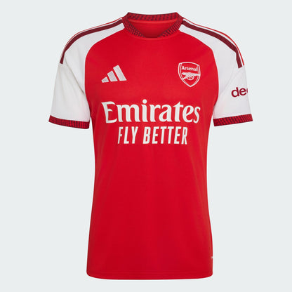 Rood-wit Adidas Arsenal Home Jersey 2026/2027 thuisshirt met Climacool-technologie, gratis verzending via Kickoff Antwerpen de voetbalshop van Antwerpen.