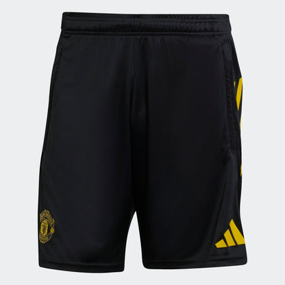 Adidas Manchester United EU short 2025/2026 rood zwartgeel blauw logo voetbalshort training Kickoff Antwerpen voetbalshop