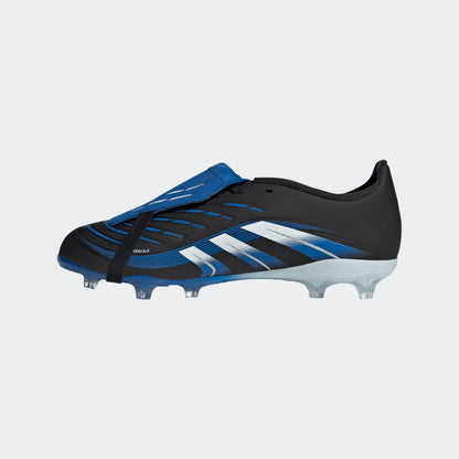 ADIDAS Predator League FG J JB voetbalschoenen (Jude Bellingham) zwart-blauw met omgeslagen tong. Te koop bij Kickoff Antwerpen.