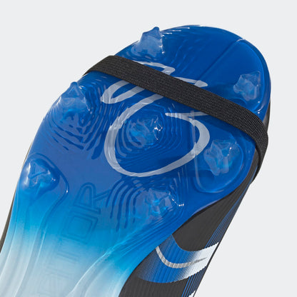 ADIDAS Predator League FG J JB voetbalschoenen (Jude Bellingham) zwart-blauw met omgeslagen tong. Te koop bij Kickoff Antwerpen.