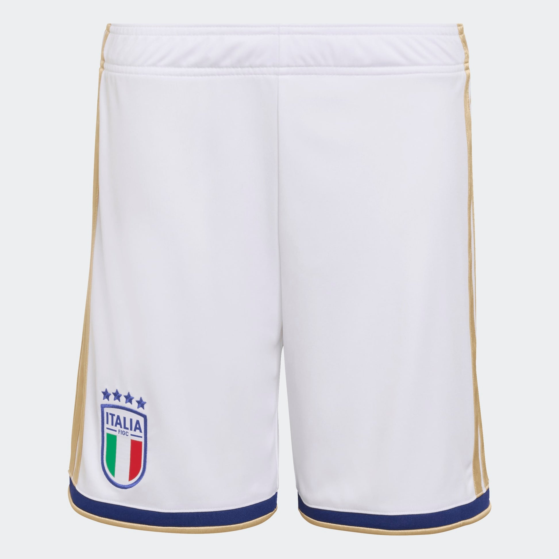 Adidas Italië Home Short voor kids 2025/2026 – officieel FIGC voetbalshort met Climacool-technologie, verkrijgbaar bij Kickoff Antwerpen voetbalshop