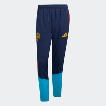 Adidas RFEF Presentatie Broek 2025/2026 – Heren – Donkerblauw – rood geel Kickoff Antwerpen voetbalshop 
