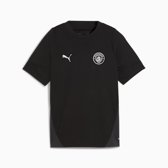 Puma Manchester City training shirt jeugd 2025 2026 met officieel clublogo en DryCELL technologie. kickoff antwerpen voetbalshop