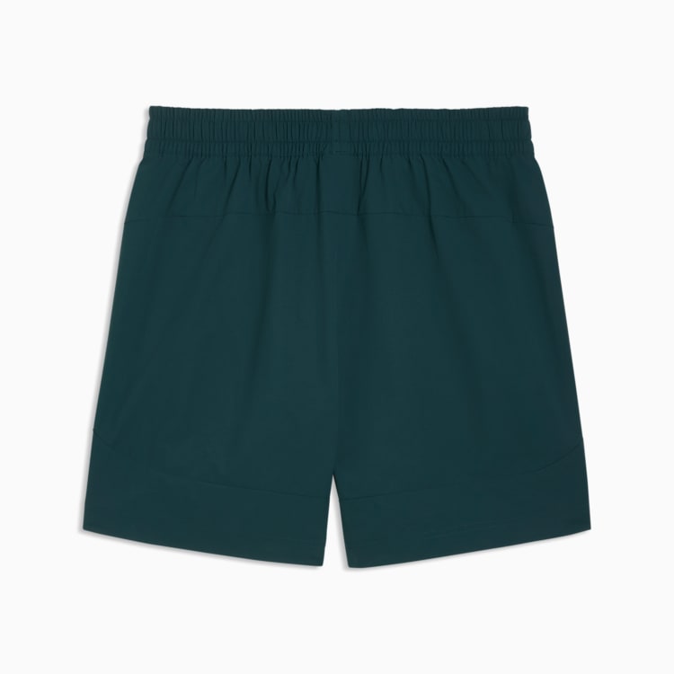 Puma FRMF Marokko PumaTech Relaxed Woven Short met officieel Marokkaans bondsembleem en Puma-logo, verkrijgbaar bij voetbalshop Kickoff Antwerpen.