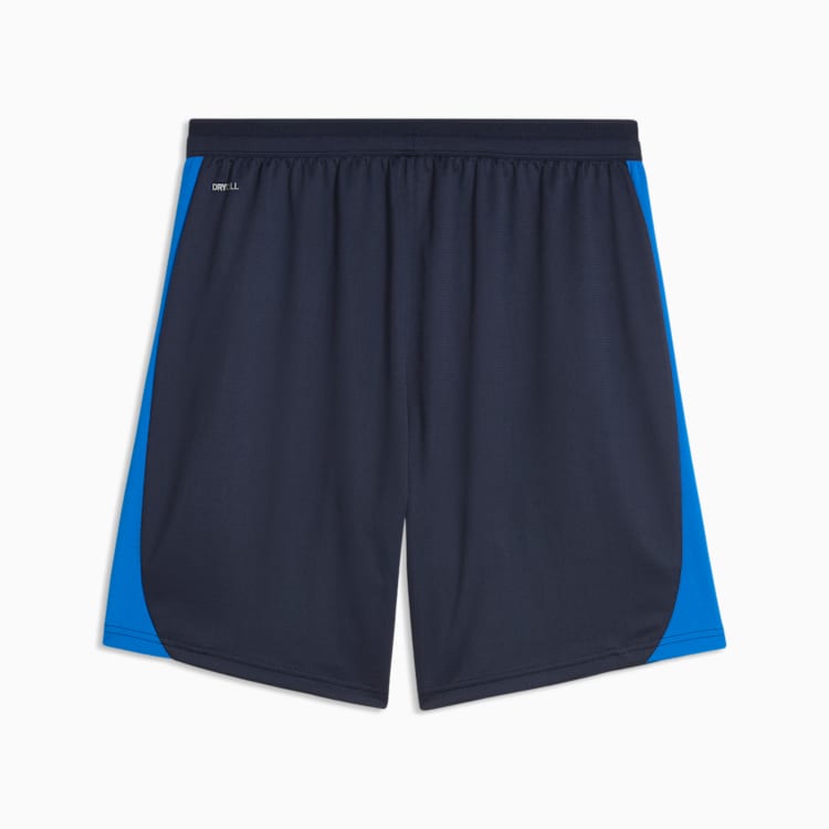 Puma Olympique Marseille voetbaltrainingsshort met zakken 2026 2027 heren met clubdetails op model Kickoff Antwerpen