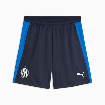 Puma Olympique Marseille voetbaltrainingsshort met zakken 2026 2027 heren met clubdetails op model Kickoff Antwerpen
