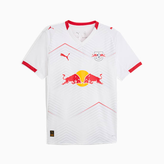 Puma RB Leipzig Home Jersey 2025/2026 - Wit met rode accenten en chevronpatroon