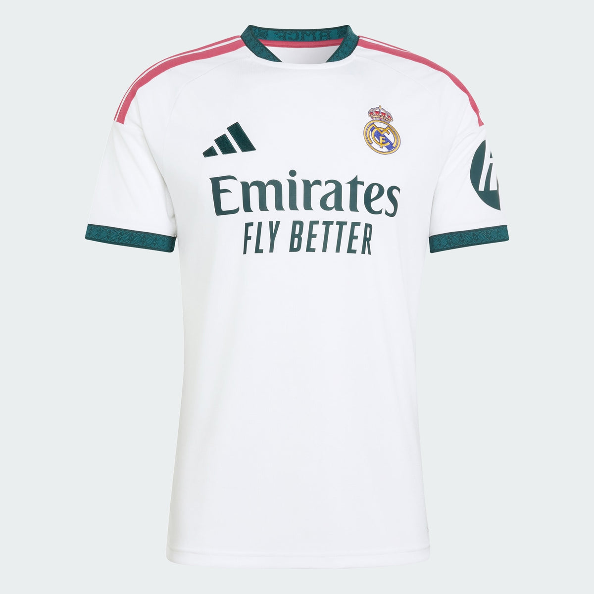Adidas Real Madrid thuistenue voetbalshirt 2026 2027 met officiële clubdetails op model Kickoff Antwerpen