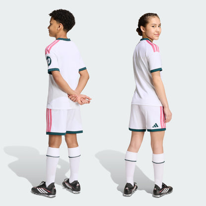Adidas Real Madrid Home Youth Kit 2026-2027 compleet kindertenue wit shirt short kousen Kickoff Antwerpen de voetbalshop van Antwerpen