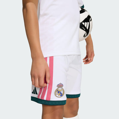 Adidas Real Madrid Home Youth Kit 2026-2027 compleet kindertenue wit shirt short kousen Kickoff Antwerpen de voetbalshop van Antwerpen