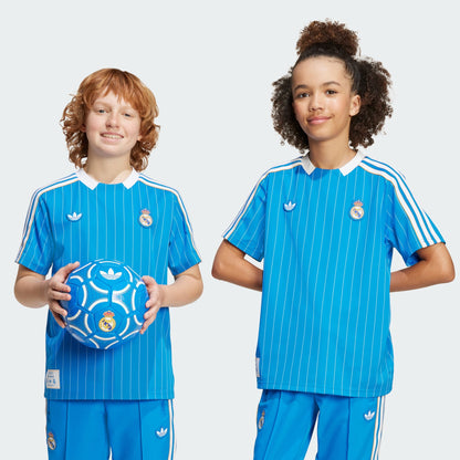 Adidas Real Madrid Icon Jersey Kids – retro blauw voetbalshirt voor kinderen