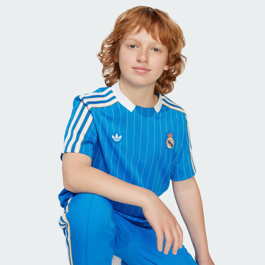 Adidas Real Madrid Icon Jersey Kids – retro blauw voetbalshirt voor kinderen