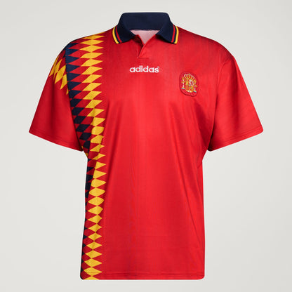 Adidas FEF Spanje Home 1994 Retro Football Shirt Jersey rood officieel retro voetbalshirt heren Kickoff Antwerpen de voetbalshop van Antwerpen
