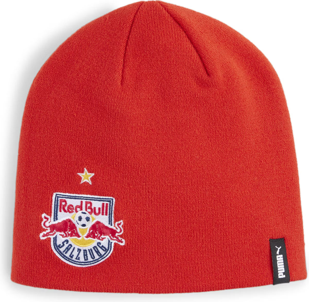 PUMA FC Red Bull Salzburg Beanie rood wit officiële clubmuts verkrijgbaar bij Kickoff Antwerpen voetbalshop.
