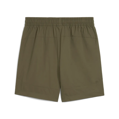 PUMA Manchester City PUMATECH Relaxed Woven Shorts 2025 2026. Groen en licht blauw Man City voetbalshorts. Te koop bij Kickoff Antwerpen voetbalshop