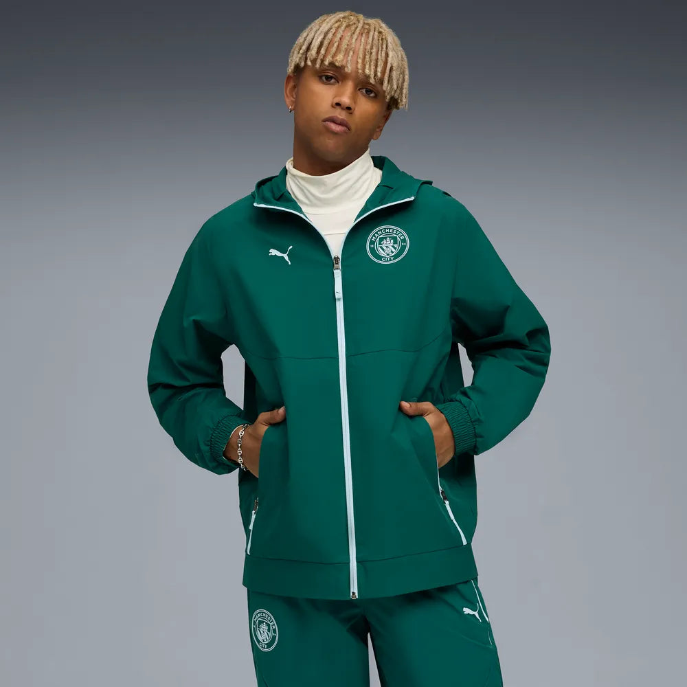 PUMA Manchester City PUMATECH Woven Jacket 2025 2026 GROEN heren officiële merchandise Kickoff Antwerpen