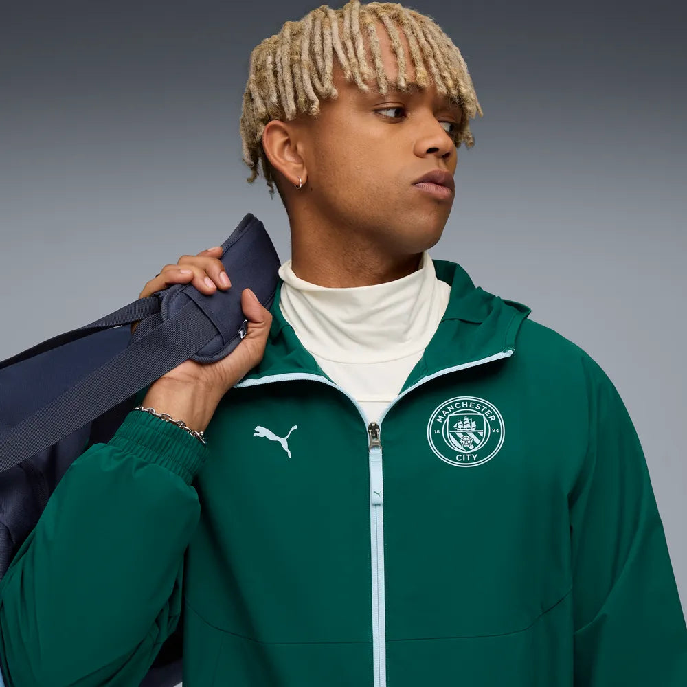 PUMA Manchester City PUMATECH Woven Jacket 2025 2026 GROEN heren officiële merchandise Kickoff Antwerpen