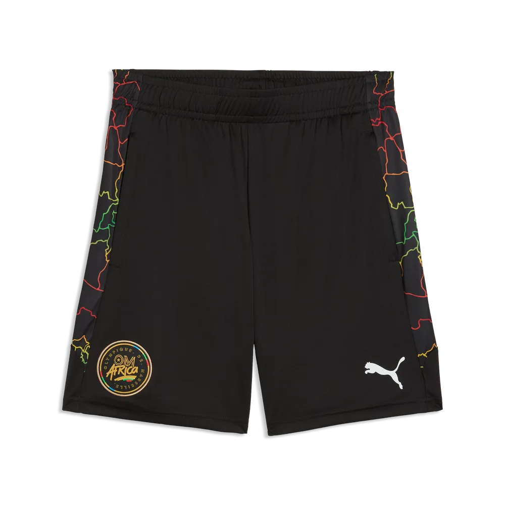 Puma Olympique Marseille Africa special edition voetbalshort 2026 2027 heren met clubdetails op model Kickoff Antwerpen