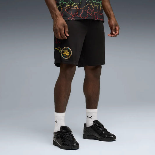 Puma Olympique Marseille Africa special edition voetbalshort 2026 2027 heren met clubdetails op model Kickoff Antwerpen